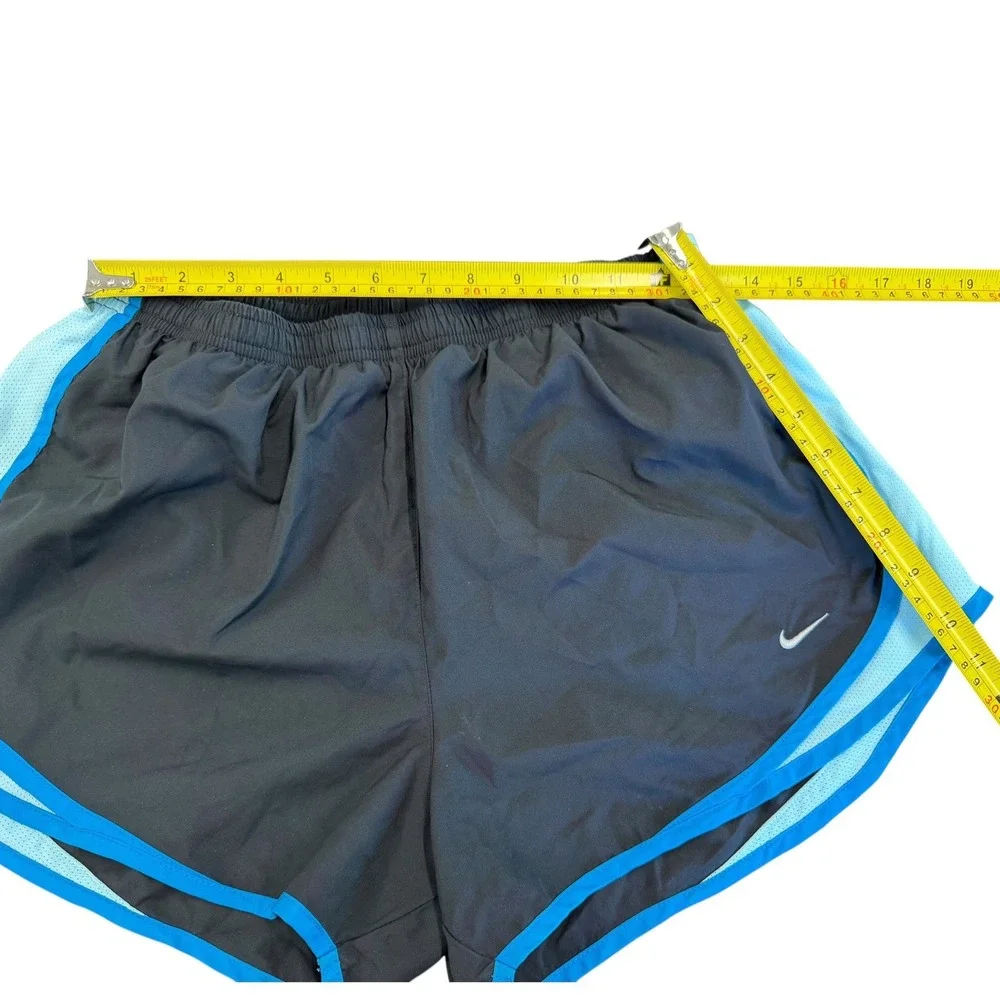 Nike Dri-FIT Tempo Running Shorts Womens Large Black Blue Mesh Athletic Gym L